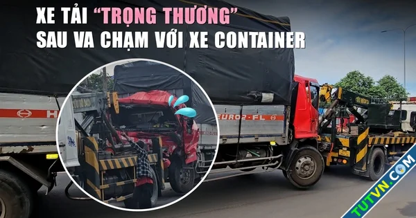 039Dìu039 xe tải bẹp dúm ra khỏi hiện trường tai nạn trên Quốc lộ 22-1.webp