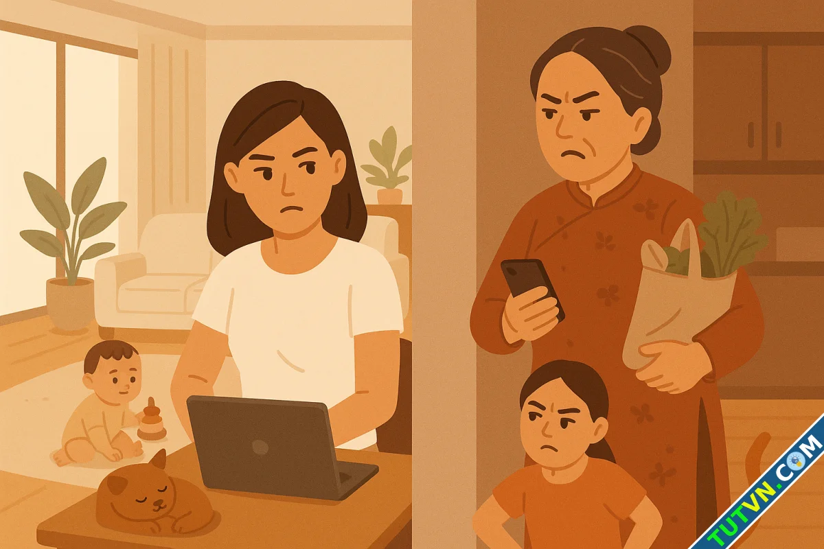 8 tháng chăm con tôi chỉ stress vì mẹ chồng-1.webp