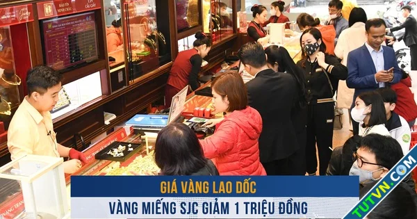 Biến động vàng ngày 1912 Giá vàng lao dốc vàng miếng SJC giảm 1 triệu đồng-1.webp