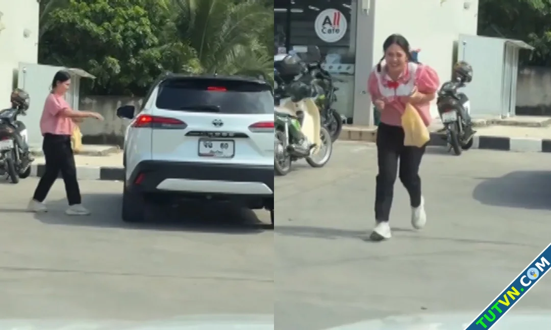 Cô gái thành trò cười vì lên nhầm ôtô-1.webp