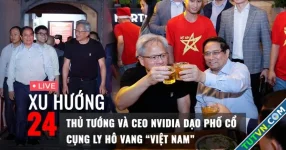 Xu Hướng 24: Thủ tướng Phạm Minh Chính và CEO NVIDIA Jensen Huang dạo phố, uống bia