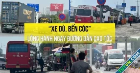 Xe dù, bến cóc lộng hành trên đường dẫn cao tốc ở TP.HCM