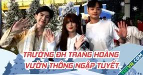 Trường đại học trang hoàng Giáng sinh có vườn thông, tuyết rơi trắng xóa: sinh viên mê mẩn, ngỡ đang ở châu Âu