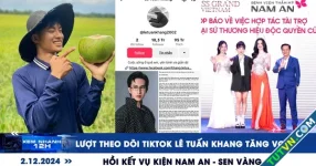 Xem nhanh 12h: Lượt theo dõi TikTok Lê Tuấn Khang tăng vọt | Hồi kết vụ kiện Nam An - Sen Vàng