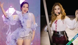 Mỹ Linh nhào lộn, Minh Tuyết đu thang dây thi show 'Đạp gió'