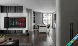 Cải tạo căn hộ 114 m2 tone đen trắng với 600 triệu đồng