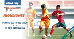 Highlight Trường ĐH Ngoại ngữ tin học TP.HCM 0-1 Trường ĐH Cảnh sát nhân dân | Vòng loại TNSV THACO cup 2025