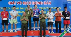 Giải bóng bàn cúp Cơ quan đại diện Cục Truyền thông CAND tại TPHCM đã tìm ra nhà vô địch-1.webp