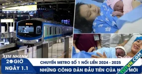 Xem nhanh 20h ngày 1.1: Chuyến metro số 1 nối liền 2024 -2025 | Những công dân đầu tiên của năm mới