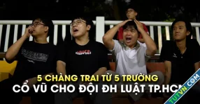 TNSV THACO cup 2025: 5 chàng trai từ 5 trường cổ vũ cho đội ĐH Luật TP.HCM