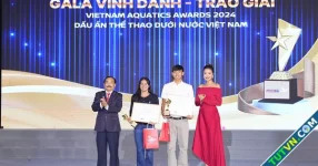 Kình ngư Huy Hoàng, Mỹ Tiên được vinh danh ở Vietnam Aquatics Awards 2024