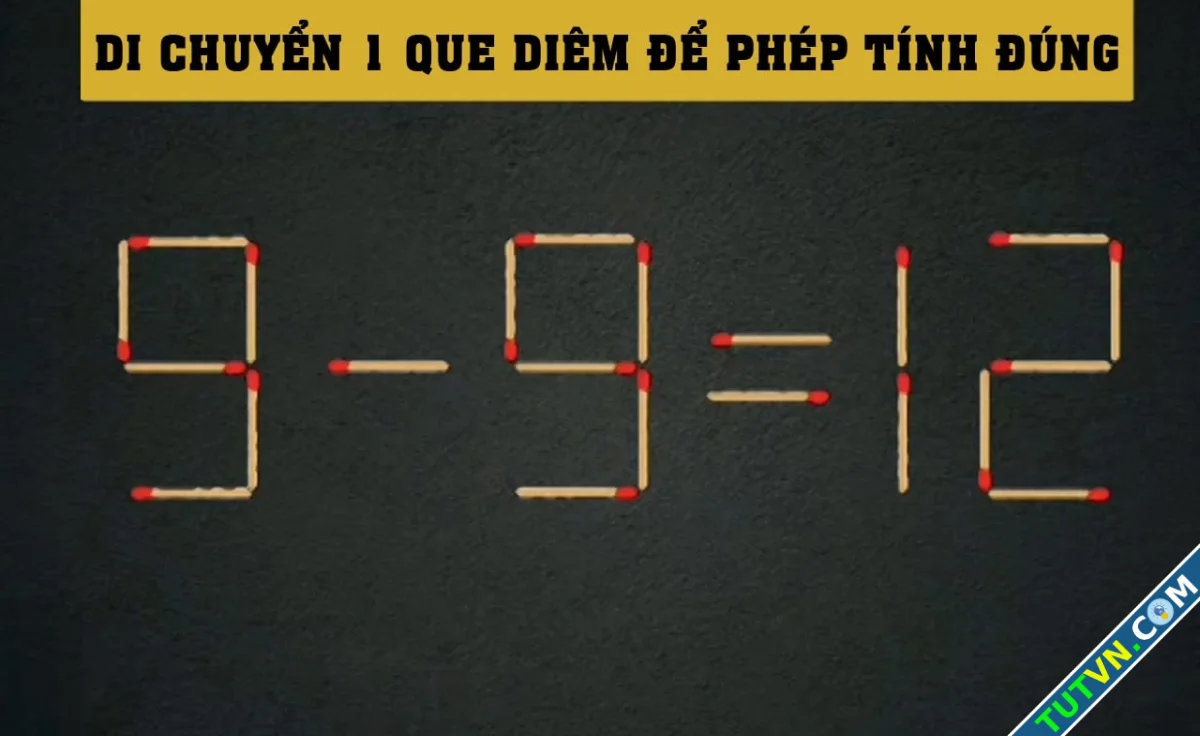 Di chuyển một que diêm biến phép tính sai thành đúng-1.webp