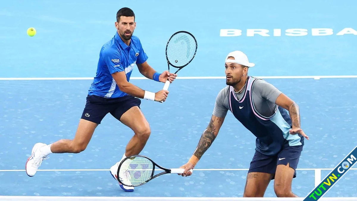 Djokovic và Kyrgios thua đánh đôi Brisbane International-1.webp