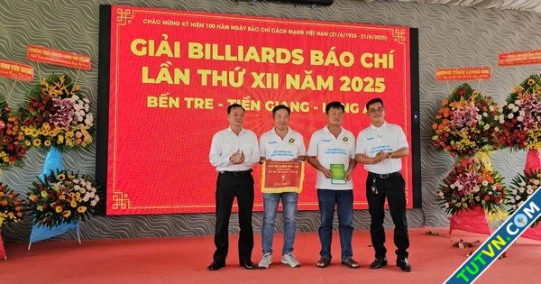 Hơn 50 cơ thủ hào hứng tham gia giải billiards báo chí tại Bến Tre-1.webp