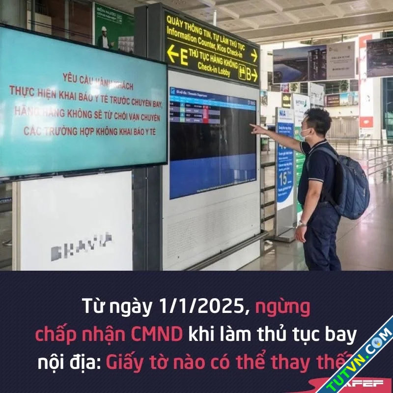 01/01/2025, CMND sẽ không còn được sử dụng Tại sân bay