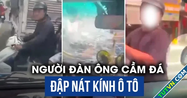 Xôn xao clip cầm đá đập nát kính ô tô ở TPHCM-1.webp